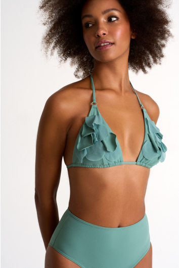 Haut de bikini triangle à appliqués pétales