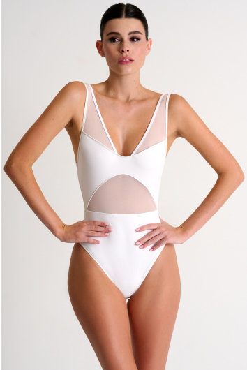 Maillot une-pièce à col en V plongeant