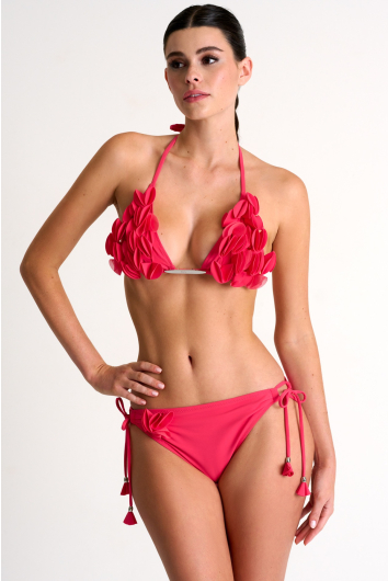 Haut de bikini triangle à design floral