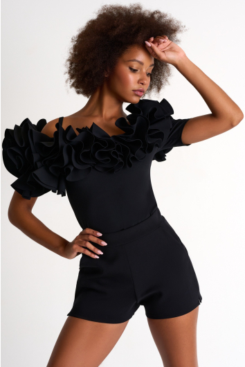 Haut court unique à épaules dénudées