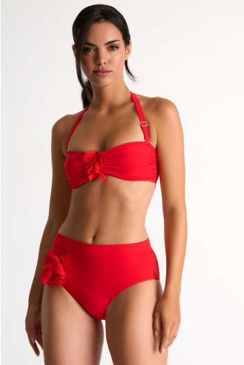 Bas de bikini taille haute avec bande