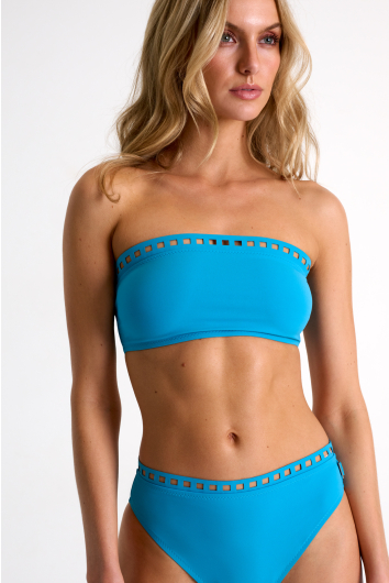 Haut de bikini bandeau avec découpes mosaïque