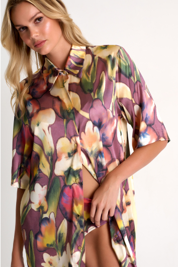 Longue chemise en soie