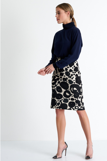 Printed pencil skirt