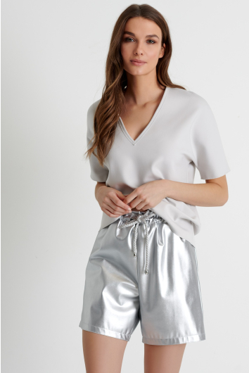 Short à taille froncée