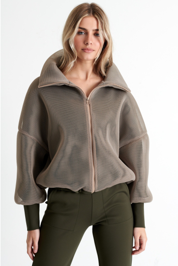 3D mesh puffer jacket