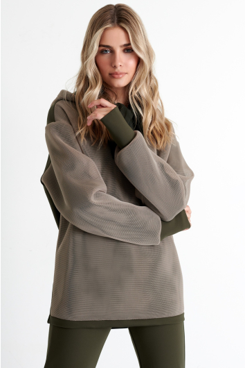 Hooded mesh sweatshirt