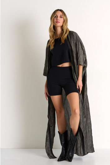 Kimono long en lin texturé