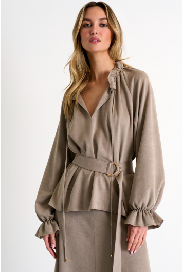 Ruffle detail blouse