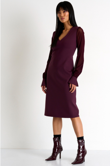 Robe élégante à manches en mesh 