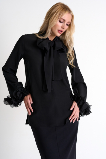 Blouse en soie glamour à boucle