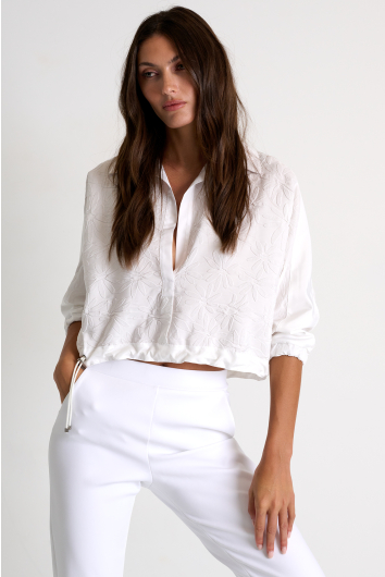 Chemisier écourté fleuri