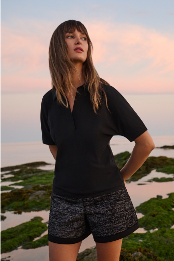 Luxurious textured jacquard shorts