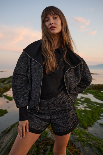 Luxurious textured jacquard jacket