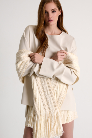 Écharpe en laine texturée