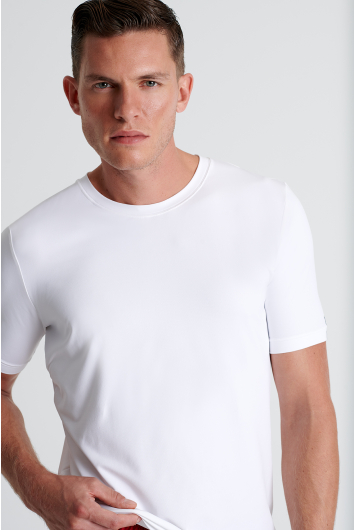 T-shirt à col rond en microfibre