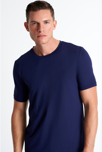 T-shirt à col rond en microfibre