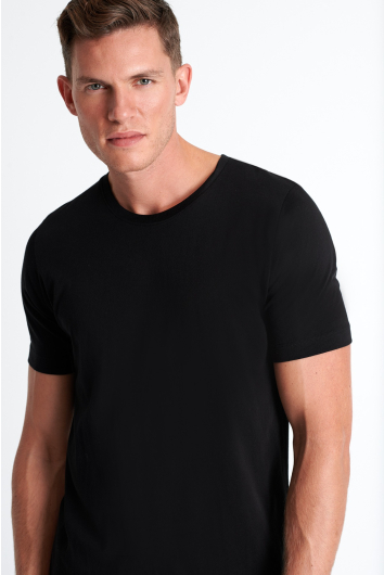 T-shirt à col rond en microfibre