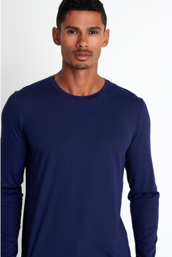 Haut en microfibre à col rond