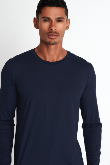 Haut en microfibre à col rond