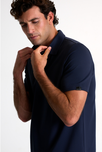 Textured jersey polo