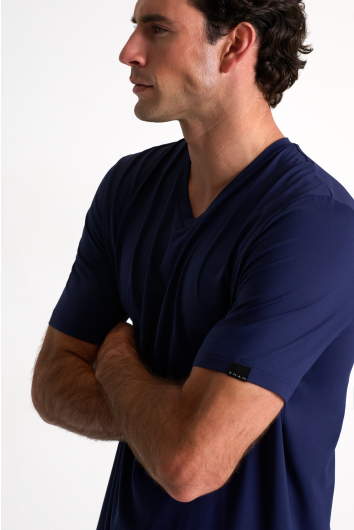 Microfiber V-neck T-shirt