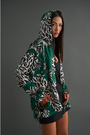 Reversible oversized silk jacket 