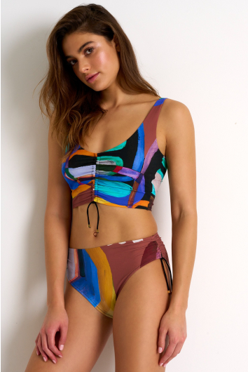 Bas de bikini à taille mi-haute