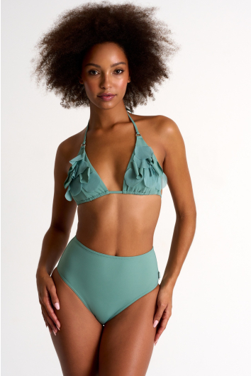 Haut de bikini triangle à appliqués pétales