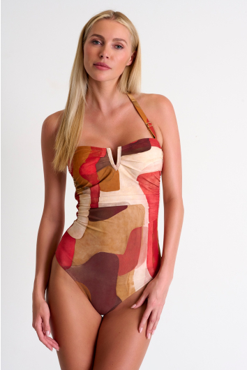 Classic bandeau one-piece swimsuit