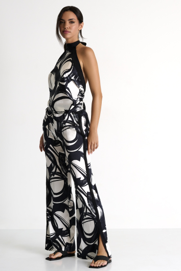 Straight-leg silk pants