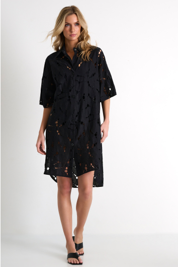 Modern lace shirt dress