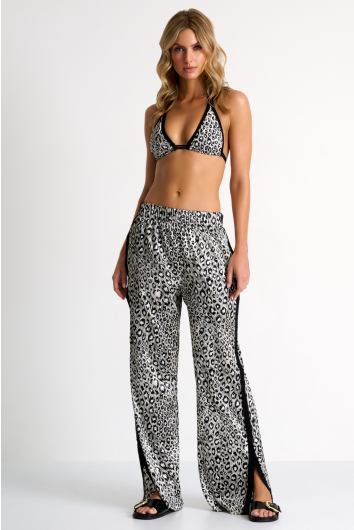 Straight-leg silk pants