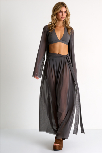 Mesh pants with a tie-knot detail