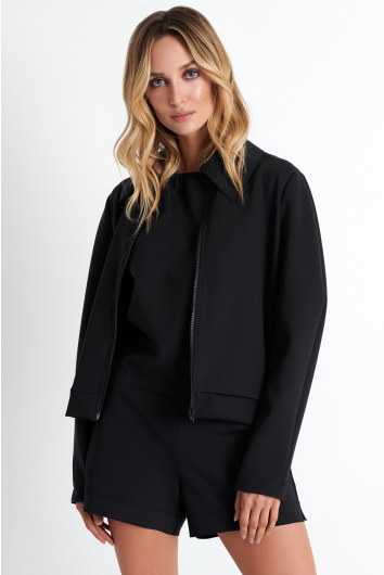 Veste bomber zippée avec col