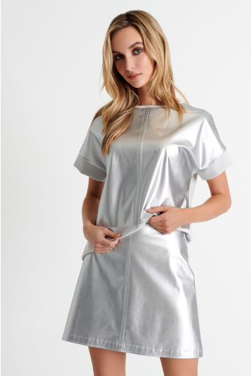 Vegan leather mini skirt