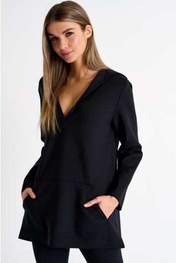 Hooded long sleeve top