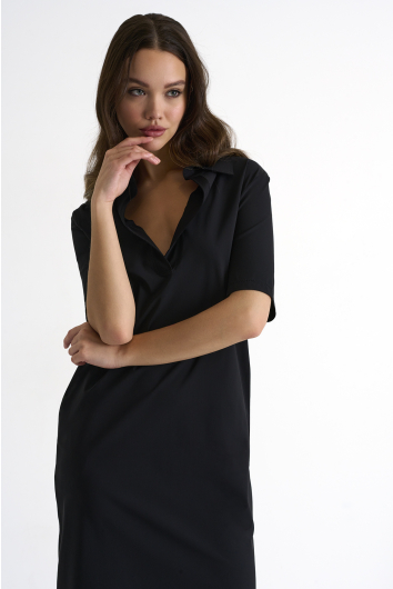 Short sleeve lycra polo dress