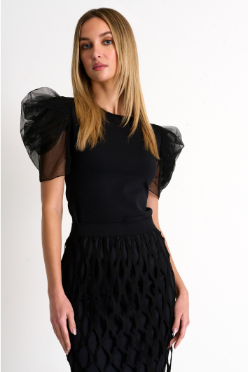 Haut à manches bouffantes