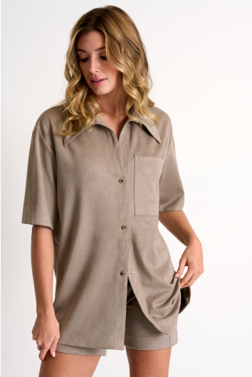 Vegan suede blouse