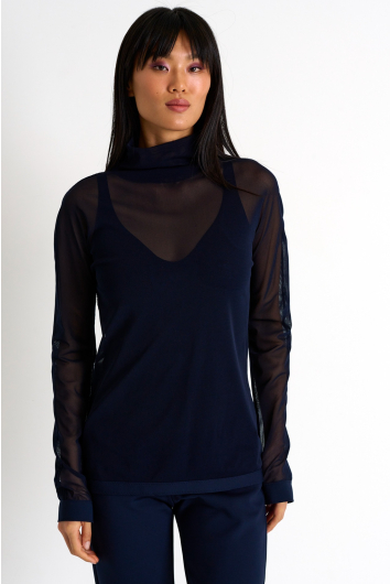 Turtleneck mesh top
