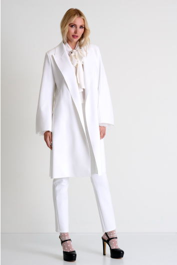 Manteau long avec ceinture à nouer