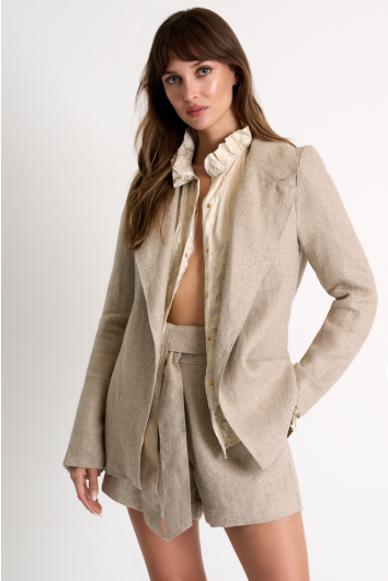 Structured sparkly linen blazer
