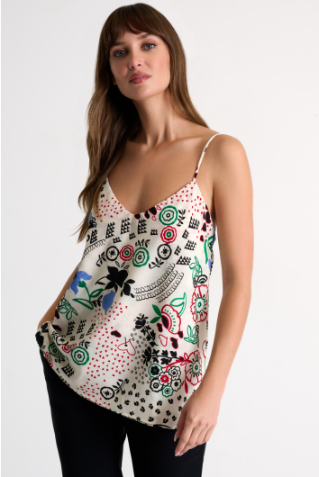 Bias-cut taffeta camisole