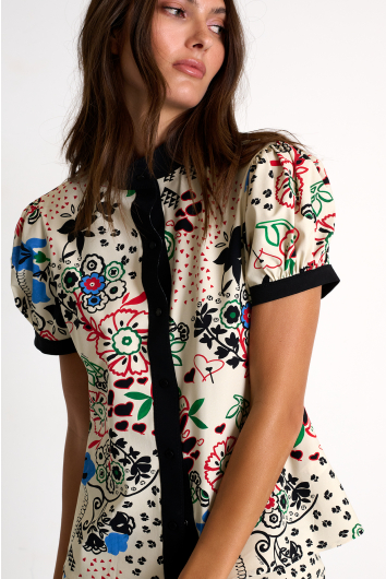 Short-sleeved lycra blouse