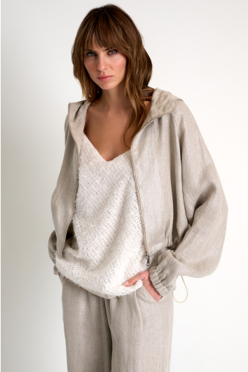 Sparkly Linen Hooded Jacket