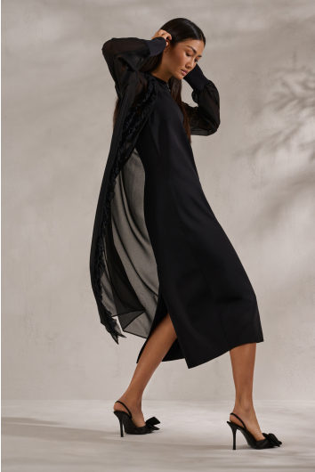 3D Jersey Sleeveless Midi Dress