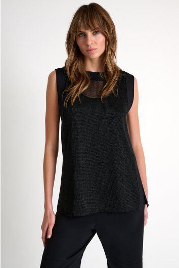 Knit & 3D Jersey Sleeveless Top