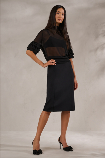Ruffled Sleeve Chiffon Top