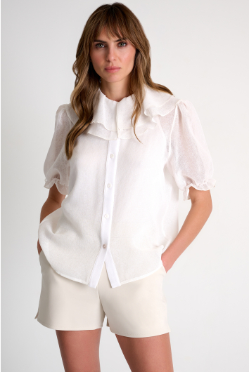Ruffled Gauze Blouse